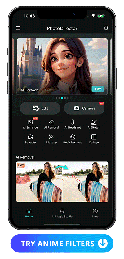 download photodirector and tap ai anime